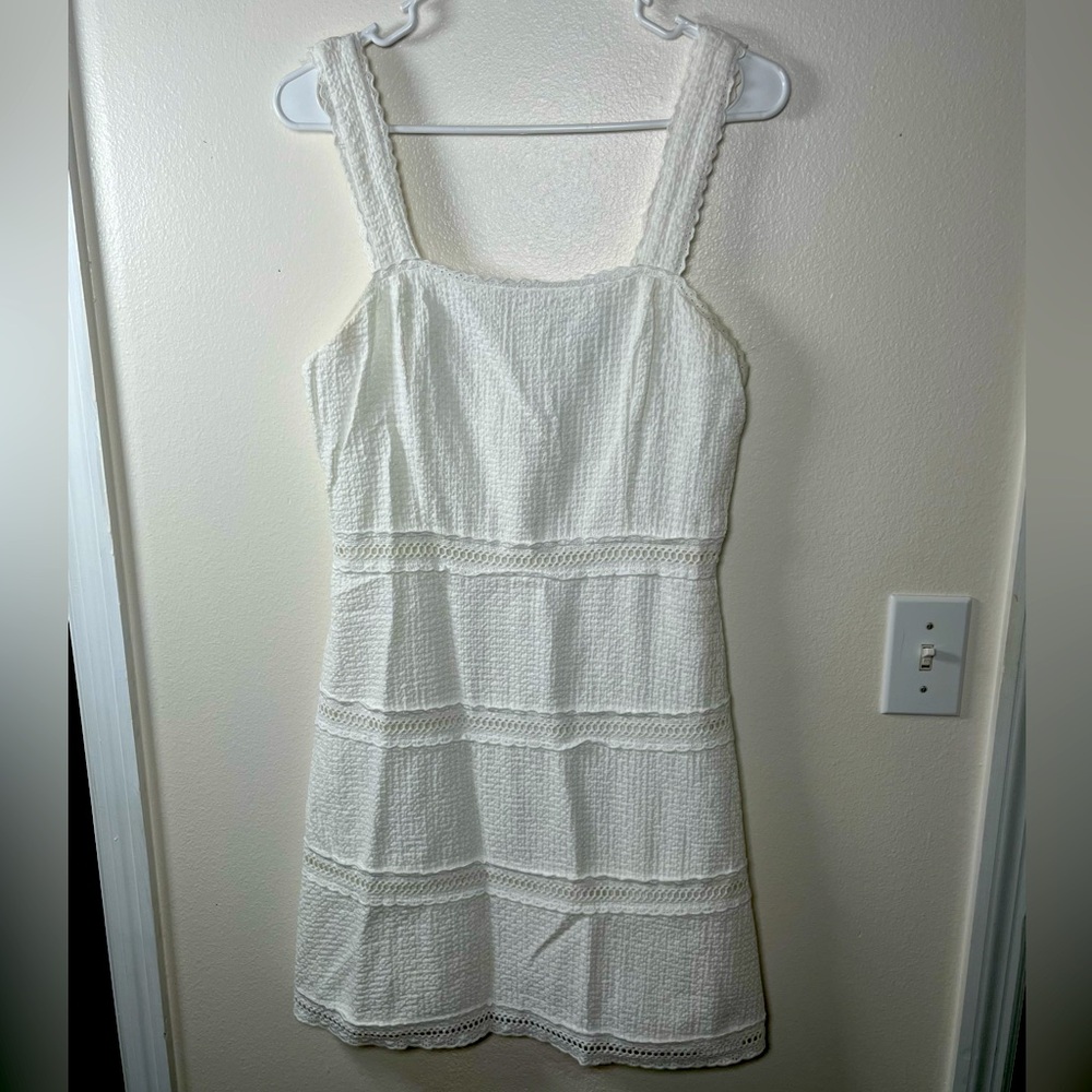 Women’s white eyelet mini dress size large